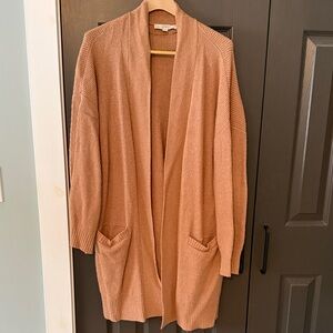 LOFT Women's Camel Open-Front Cardigan